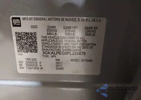 2023 GMC Terrain Fwd Slt z USA, uszkodzony, nr VIN 3GKALPEG0PL225675